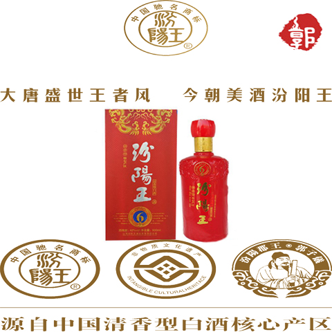 汾阳王—纯粮中度晋韵6年清香型酒42度500ml