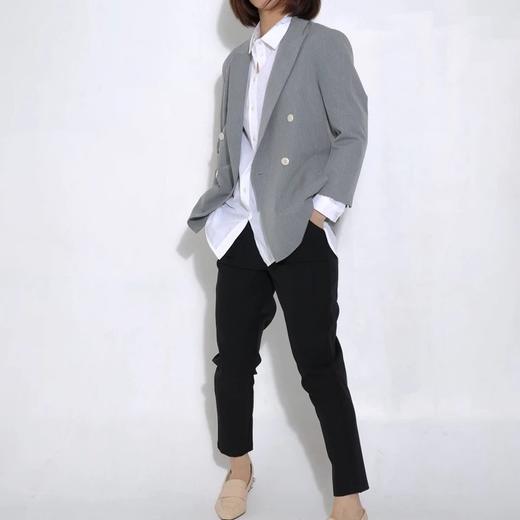 H型七分袖灰色女西装 商品图0