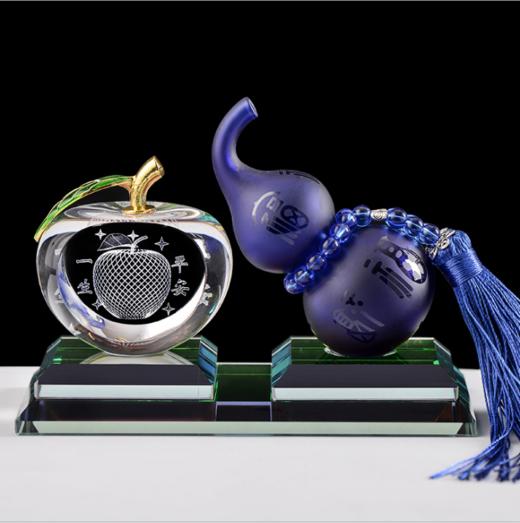 【汽车用品】水晶葫芦汽车香水座 车载香水 苹果葫芦摆件汽车摆件创意汽车用品 商品图9