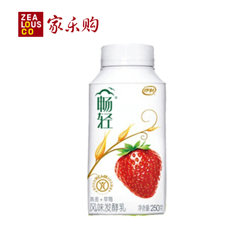 伊利畅轻燕麦 草莓发酵乳250g瓶 - 家乐购微信超市