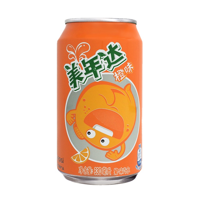 百事可乐 美年达 橙味碳酸饮料330ml24听 整箱