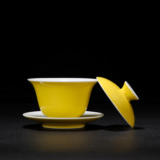 【宝瓷林】天青 豆青 明黄 祭蓝蹲式杯 紫金玉兰杯10头茶具 商品图4