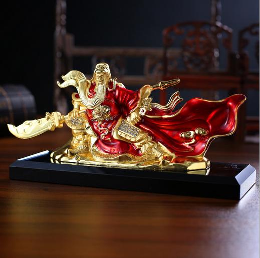 【汽车饰品新款汽车摆件合金关公佛像车内装饰品车载用品武财神香水座】 商品图2