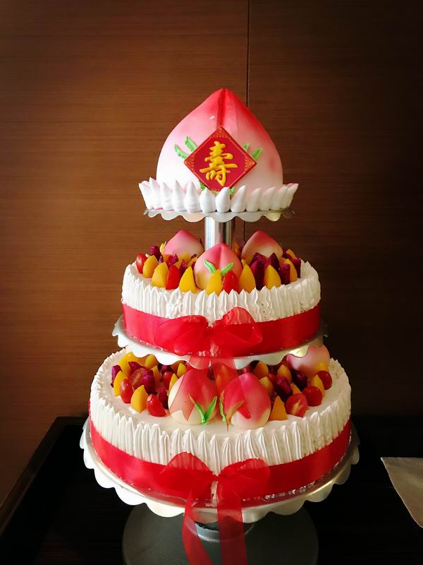 三层蛋糕祝寿生日蛋糕寿星寿桃生日蛋糕