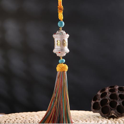 【汽车用品】GS073汽车用品挂件装饰品藏式佛教合金转经轮工艺礼品 商品图3