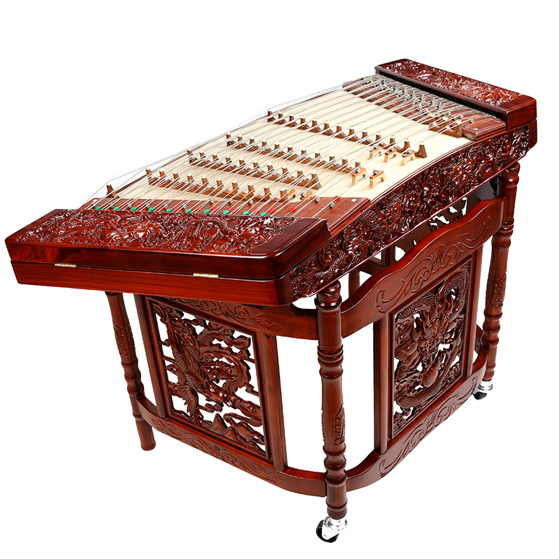 北京星海扬琴乐器 专业402扬琴洋琴红木浮雕龙乐龙戏珠8623f-a