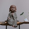 【家居摆件】*禅意家居摆件 陶瓷工艺品大号小和尚禅悟中式玄关镇宅紫砂陶佛像 商品缩略图5