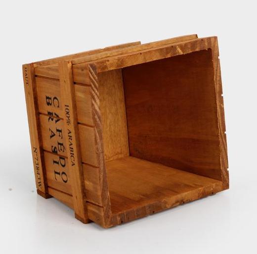 【家居用品】。复古做旧木质收纳盒 桌面整理收纳多肉花盆创意家居用品 商品图1