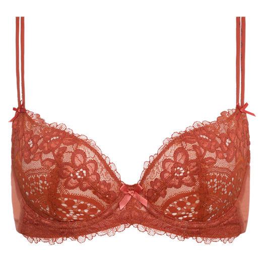 奶糖派 超薄蕾丝大胸显小 外露肩带大码文胸内衣 65HI70F75E80G 商品图4