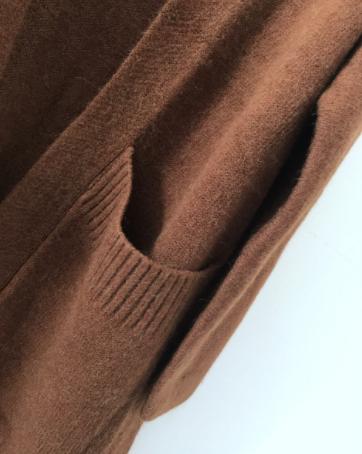 【外套】单 百搭驼色 双口袋 长款开衫 商品图4