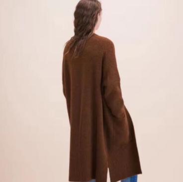 【外套】单 百搭驼色 双口袋 长款开衫 商品图1