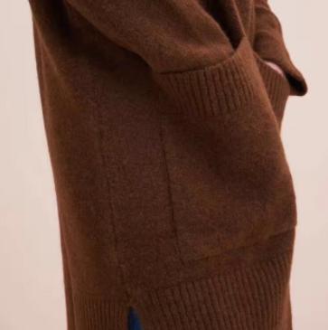 【外套】单 百搭驼色 双口袋 长款开衫 商品图2