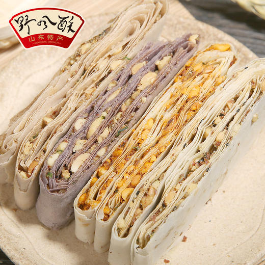 野风酥山东特产香酥煎饼礼盒600g 花生夹心咸味杂粮手工薄脆掉渣 商品图3