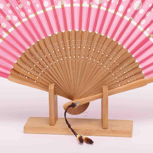 桑蚕丝手工印花竹骨扇 商品图1