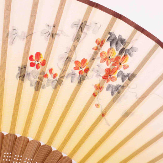 Korssan 桑蚕丝手工画竹骨扇  CSS1363001  05I黄 商品图2