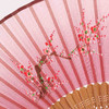 桑蚕丝手工画竹骨扇  KSS1563001  03A红（梅兰竹菊一梅） 商品缩略图2