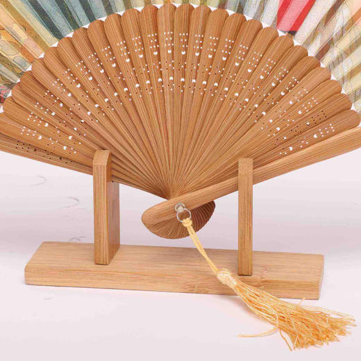 Korssan 桑蚕丝手工画竹骨扇  CSS1363001 07I 黄 商品图1