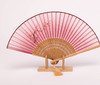 桑蚕丝手工画竹骨扇  KSS1563001  03A红（梅兰竹菊一梅） 商品缩略图0