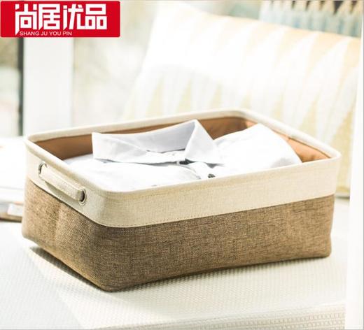 【家用杂物】。布艺收纳筐加厚棉麻家居用品收纳箱套装布艺收纳盒 商品图3