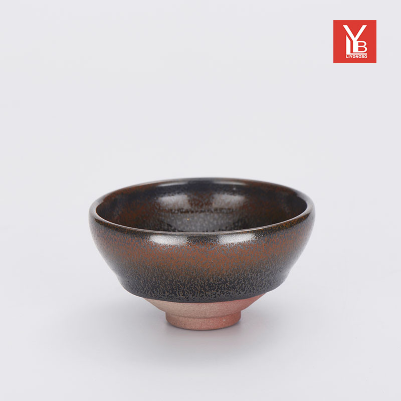 LYB建盏  詹桂溪 柿红银芝麻禅定杯 冠军极品