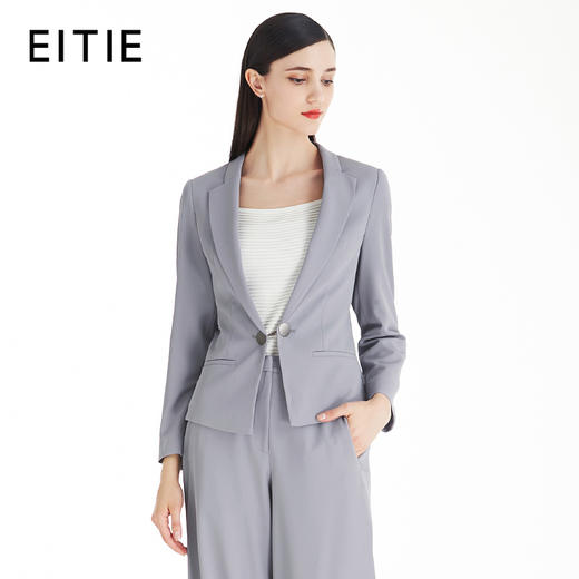 EITIE爱特爱女装夏季一粒扣气质西装女修身长袖短外套5703410 商品图0