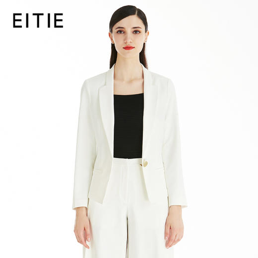 EITIE爱特爱女装夏季一粒扣气质西装女修身长袖短外套5703410 商品图1
