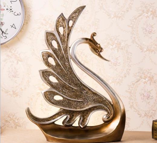 【家居摆件】。树脂工艺品欧式家居摆件结婚创意礼品情侣天鹅 商品图1