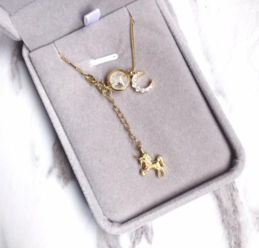 【项链】独角兽守护 爱情 锁骨链 Y型项链 情人节礼物 14K包金 商品图3