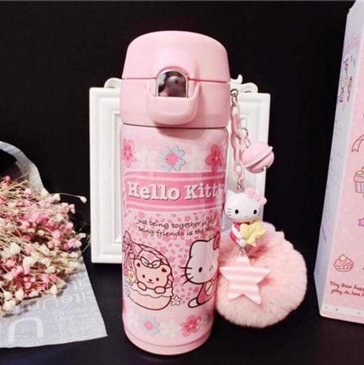 【保温杯】创意可爱helloKitty保温杯不锈钢弹跳真空学生卡通儿童KT水杯 商品图0