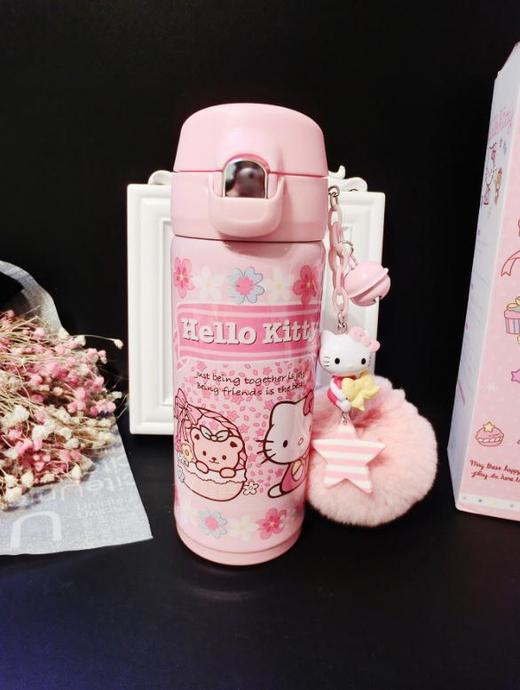 【保温杯】创意可爱helloKitty保温杯不锈钢弹跳真空学生卡通儿童KT水杯 商品图1