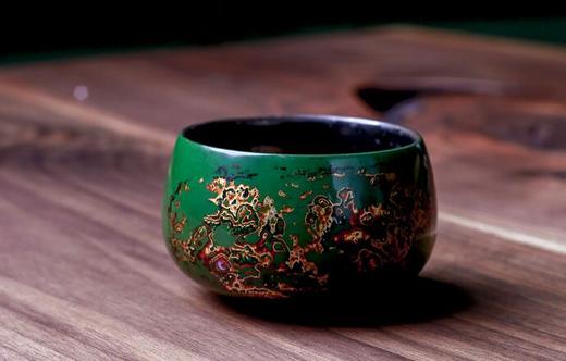 「漆器」大漆螺钿金刚杯（绿） 商品图0