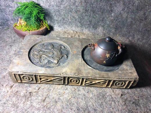 【金石雅趣】《 金钱纹刻青龙古砖茶台》 商品图1