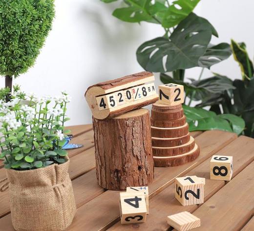 【家居摆件】*新款巨献 手动原木 万年历 手工制作 小台历 家居日用 日历 大号 商品图2