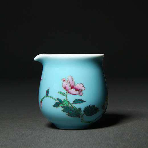 天青粉彩牡丹蹲式杯6头茶具 商品图4