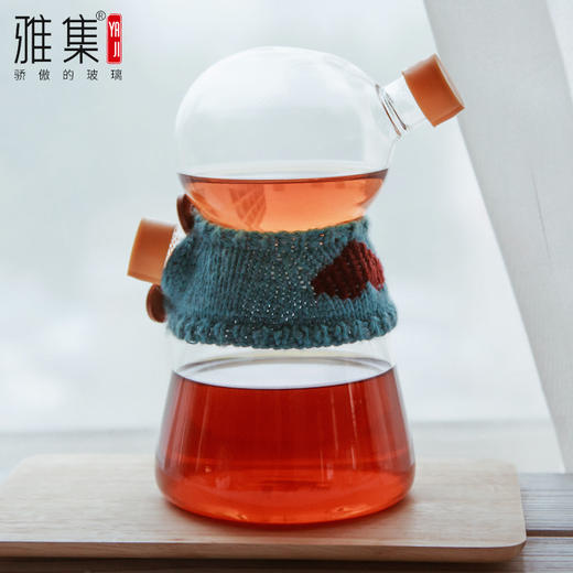 雅集高硼硅玻璃油醋一体调味瓶油瓶 厨房酱油醋瓶耐腐蚀玻璃油壶 商品图2