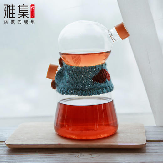 雅集高硼硅玻璃油醋一体调味瓶油瓶 厨房酱油醋瓶耐腐蚀玻璃油壶 商品图3