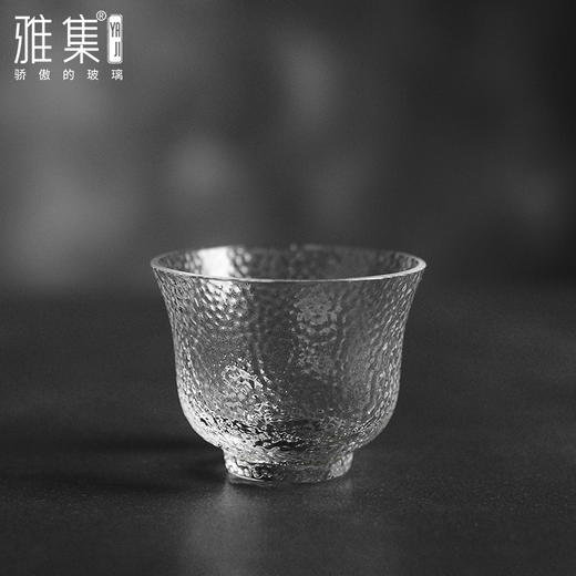 雅集  锤纹玻璃品茶杯手工玻璃小茶杯品茗杯加厚耐热透明玻璃小杯子 商品图0
