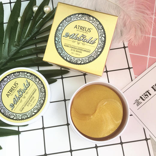 【眼膜】ATREUS黄金眼膜 去黑眼圈眼袋淡化细纹补水提拉紧致眼贴60片 商品图2