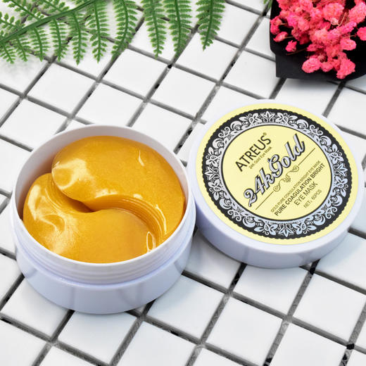 【眼膜】ATREUS黄金眼膜 去黑眼圈眼袋淡化细纹补水提拉紧致眼贴60片 商品图5