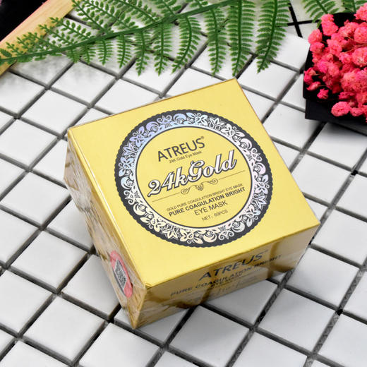 【眼膜】ATREUS黄金眼膜 去黑眼圈眼袋淡化细纹补水提拉紧致眼贴60片 商品图3