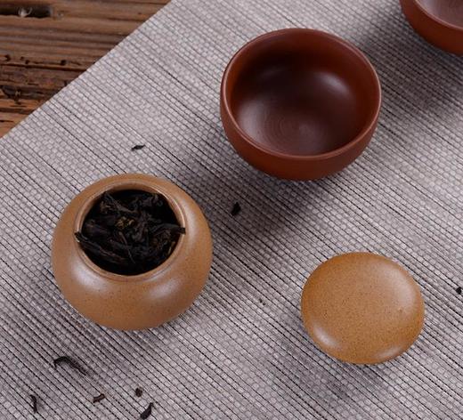 【茶杯茶具】迷你茶叶罐陶瓷罐陶瓷瓶化妆罐扁平沉香粉密封罐药膏药粉储存罐 商品图2