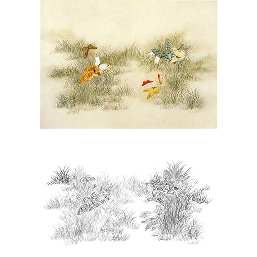 白描底稿-工笔花鸟-百蝶图之四-俞致贞-BH04 商品图0