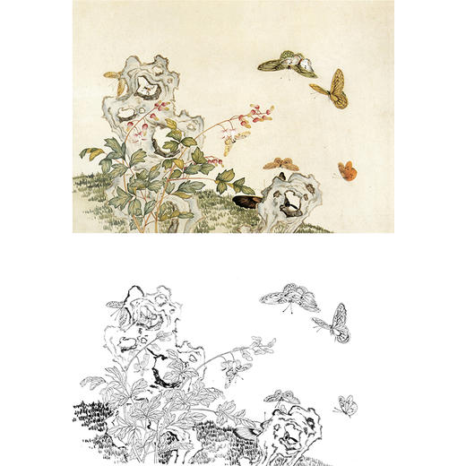 白描底稿-工笔花鸟-百蝶图之八-俞致贞-BH08 商品图0