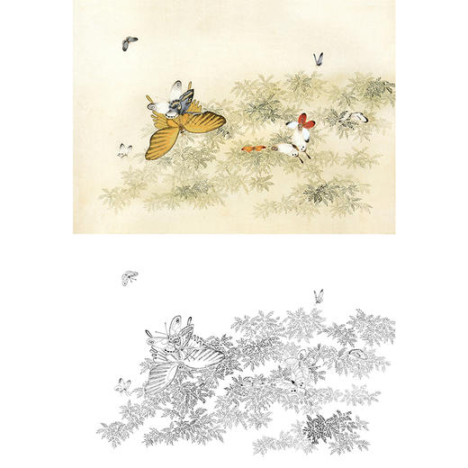 白描底稿-工笔花鸟-百蝶图之七-俞致贞-BH07 商品图0