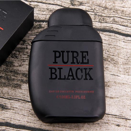 【香水】跨境专供 品牌pure black 男士香水100ml 持久烟草味木质皮革