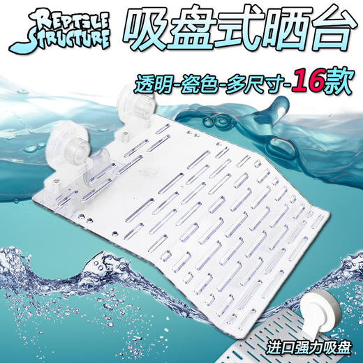 Reptile Structure-爬结构 玻璃缸水龟晒台浮台浮岛水龟缸晒背巴西地图龟小号透明特大35.5cm-分销 商品图0