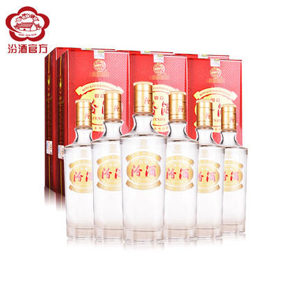 【老酒】山西杏花村汾酒 45度如意汾酒475ml*6瓶整箱礼盒装白酒 商品图1
