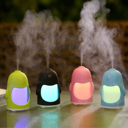 【加湿器】 企鹅加湿器 usb迷你七彩夜灯加湿器 创意卡通空气净化器 小雾化器 商品图3