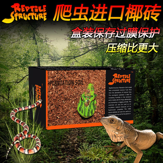 Reptile Structure-爬结构 RS爬虫椰砖雨林保湿蜥蜴陆龟蜘蛛蝎子蜈蚣角蛙底无菌垫材椰土椰砖-分销 商品图0