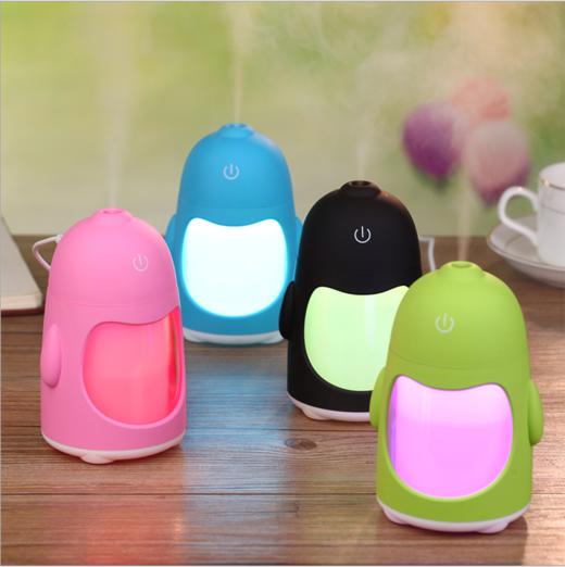 【加湿器】 企鹅加湿器 usb迷你七彩夜灯加湿器 创意卡通空气净化器 小雾化器 商品图4